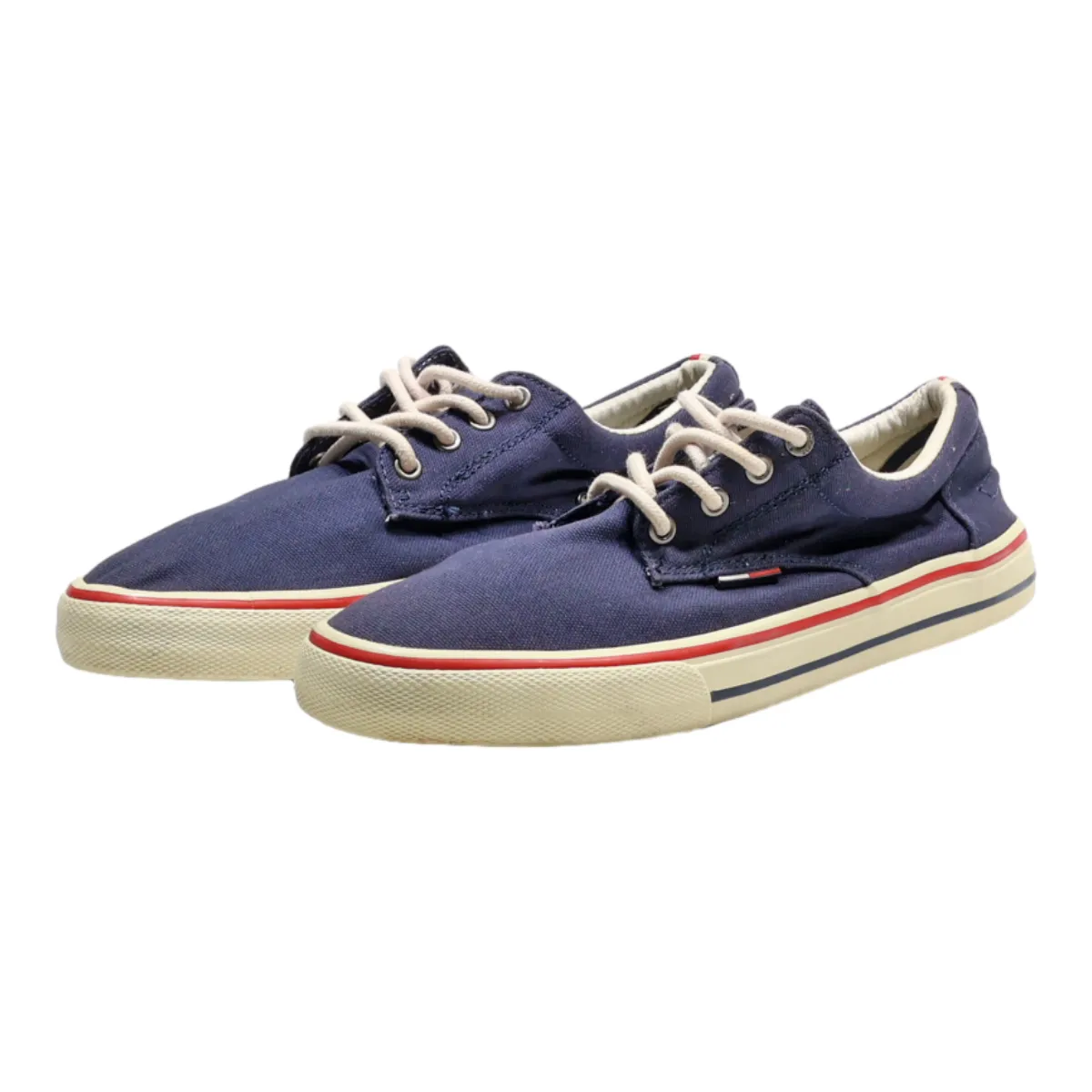 TOMMY HILFIGER Low Top Trainers Blue Canvas Mens UK 7