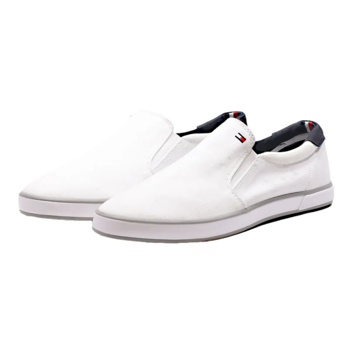 TOMMY HILFIGER Pump Shoes White Canvas Mens UK 8