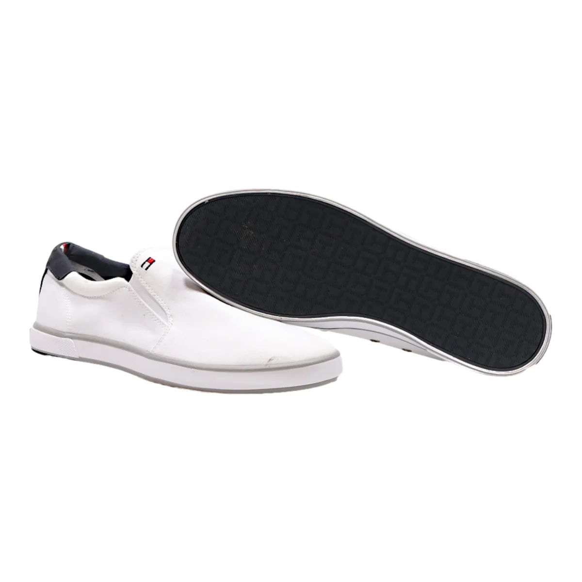 TOMMY HILFIGER Pump Shoes White Canvas Mens UK 8