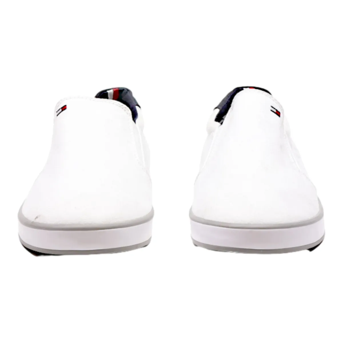 TOMMY HILFIGER Pump Shoes White Canvas Mens UK 8