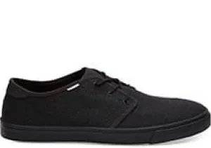 TOMS MENS CORDONES BLK/BLK HERITAGE CANVAS CUPSOLE