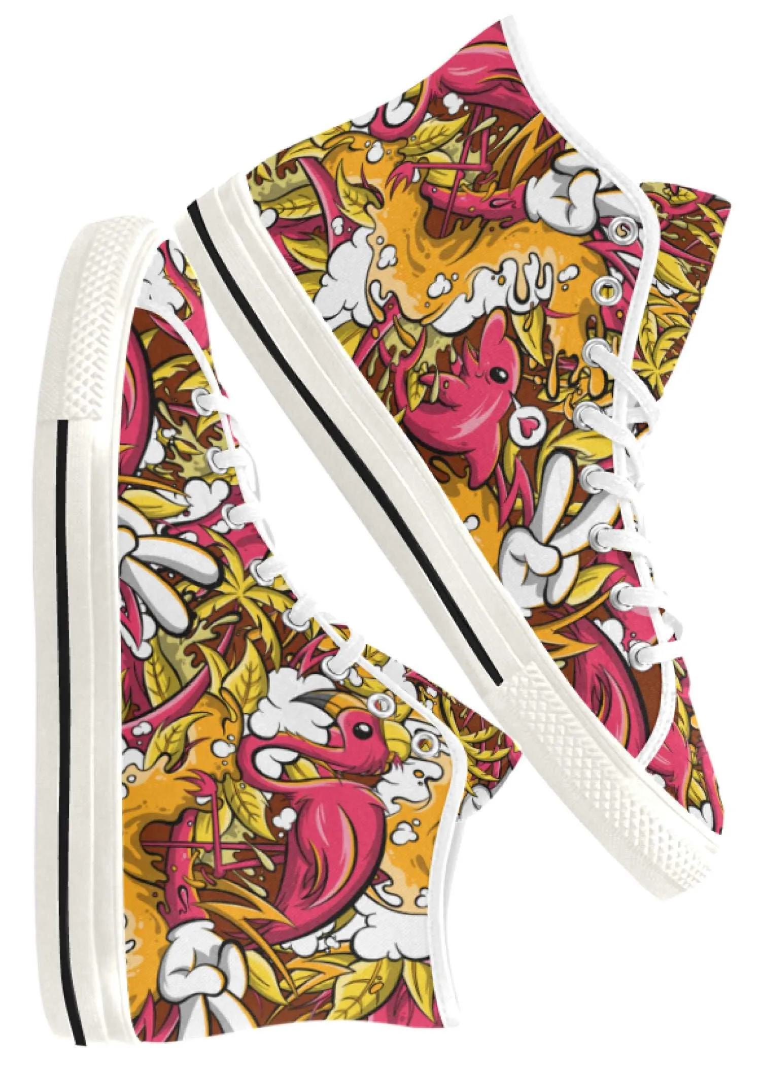 Tropicana Print Men's Canvas High Top Sneaker