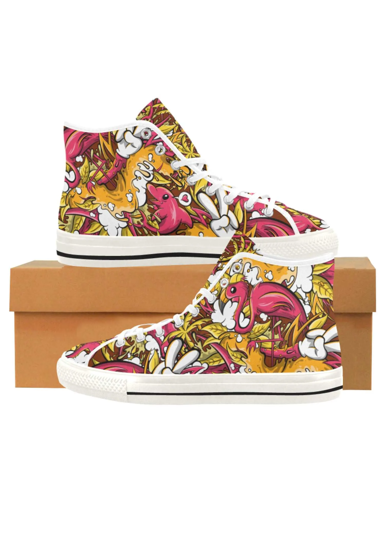 Tropicana Print Men's Canvas High Top Sneaker