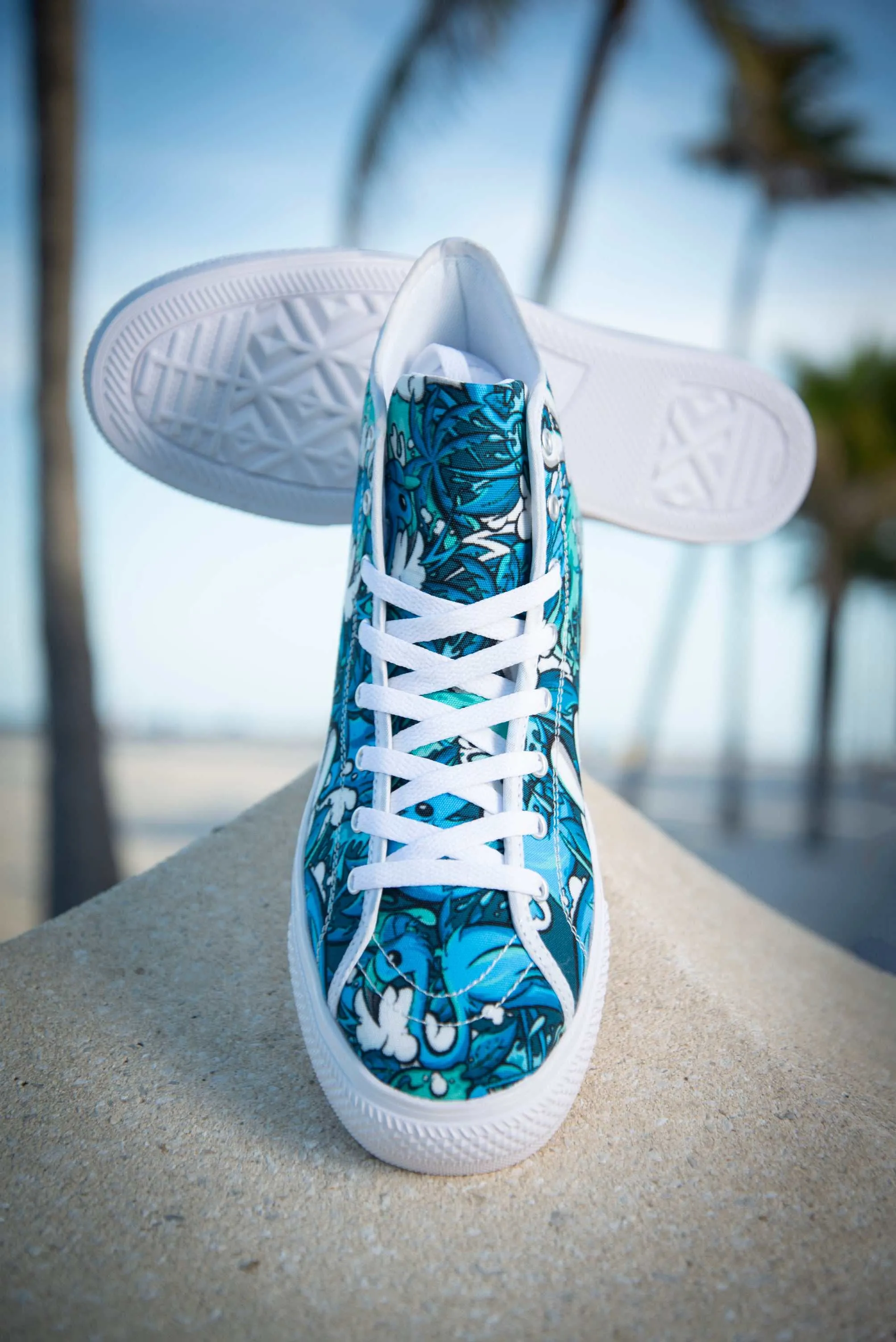 Tropicana Print Men's Canvas High Top Sneaker