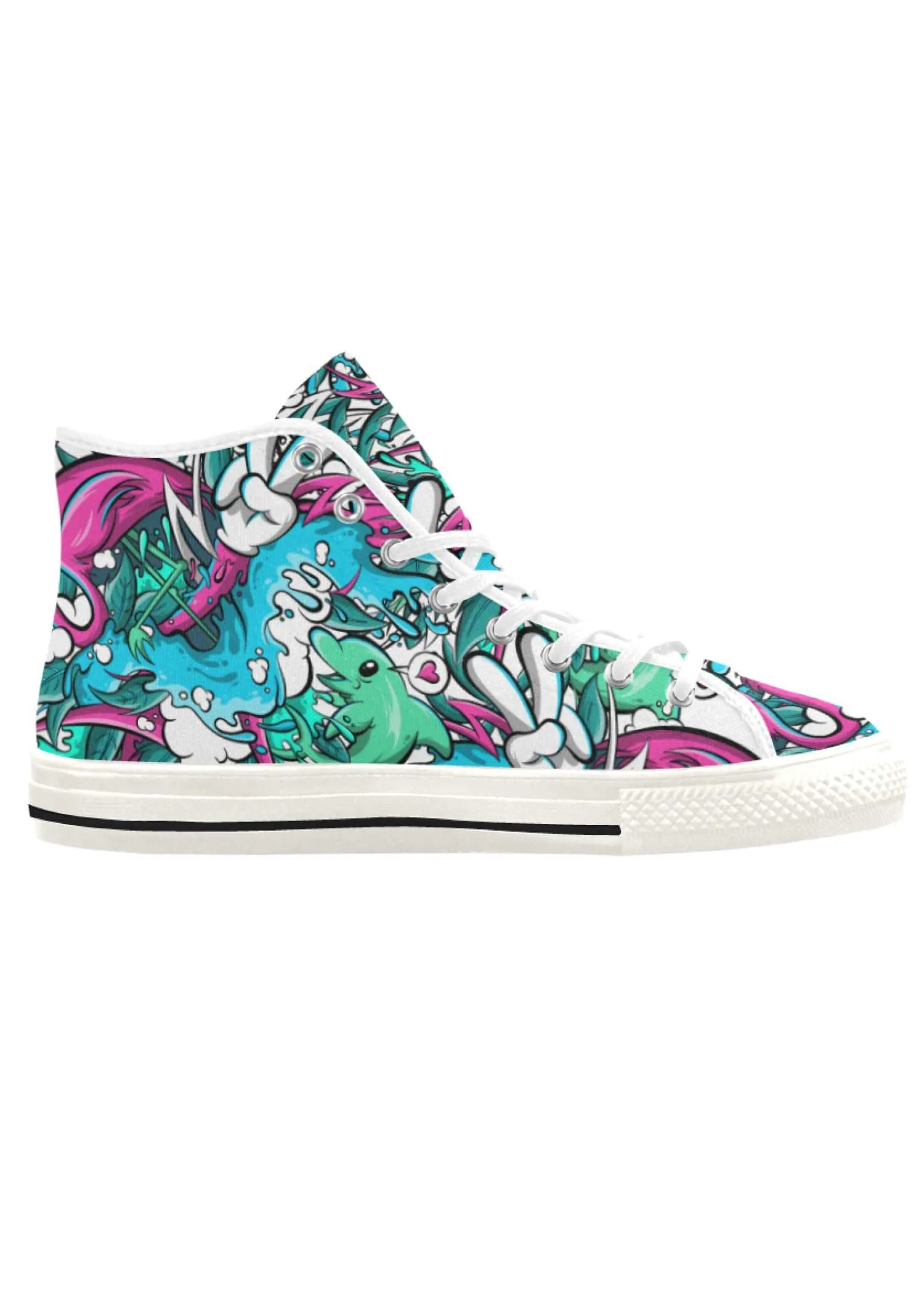 Tropicana Print Men's Canvas High Top Sneaker