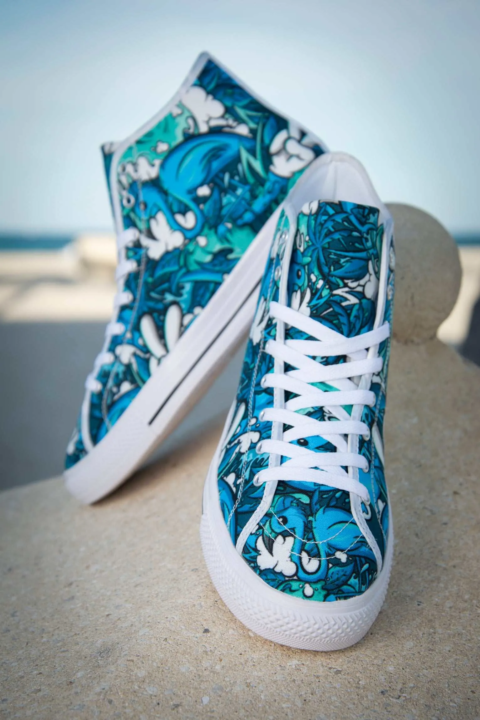 Tropicana Print Men's Canvas High Top Sneaker
