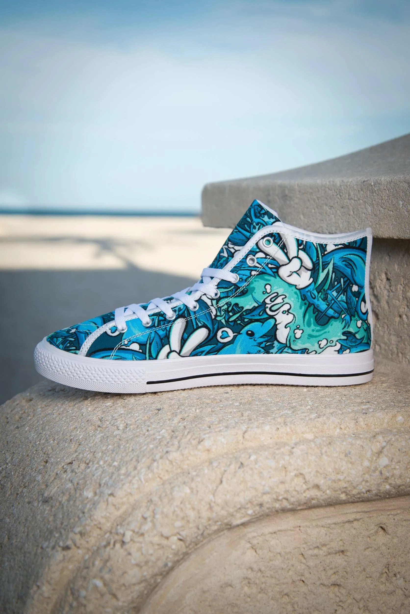 Tropicana Print Men's Canvas High Top Sneaker