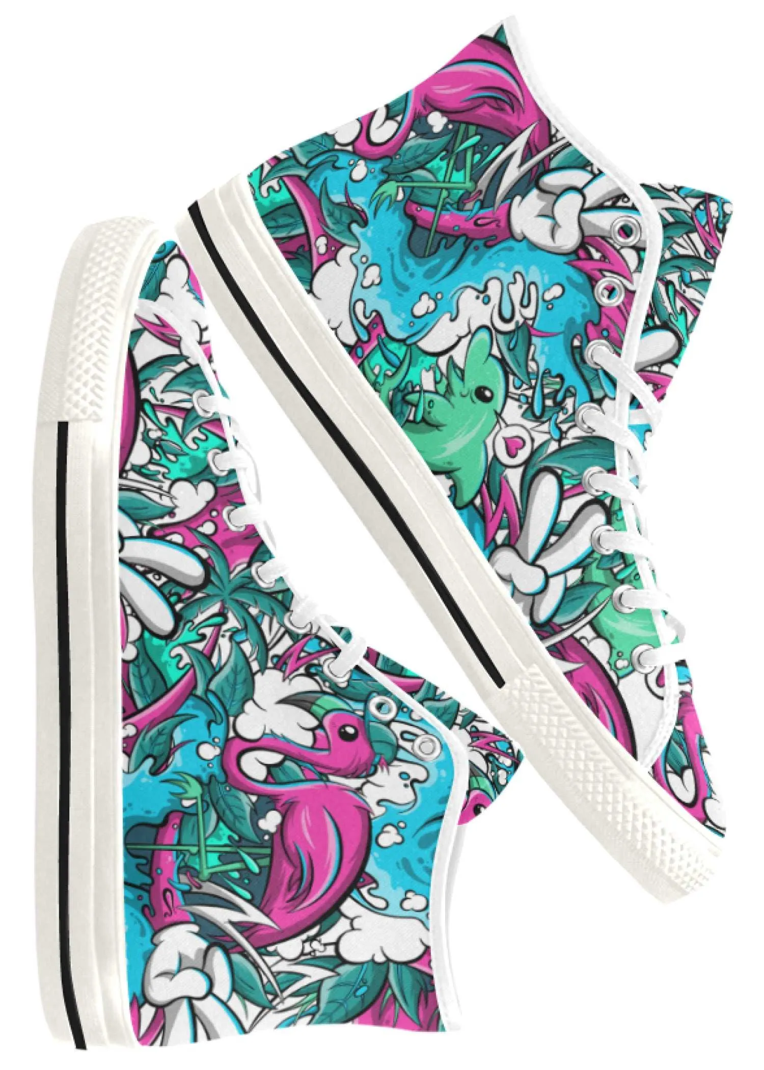 Tropicana Print Men's Canvas High Top Sneaker