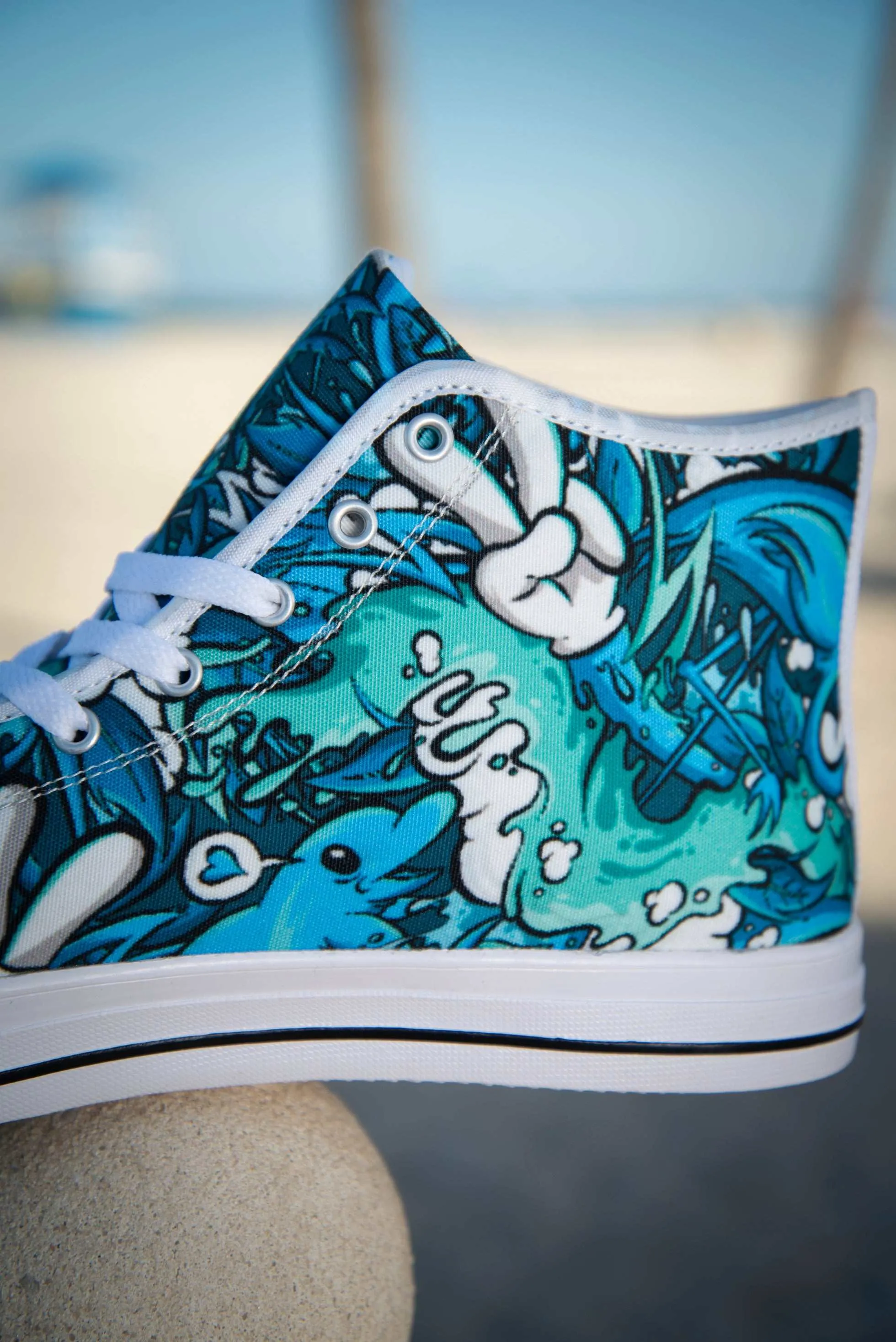 Tropicana Print Men's Canvas High Top Sneaker