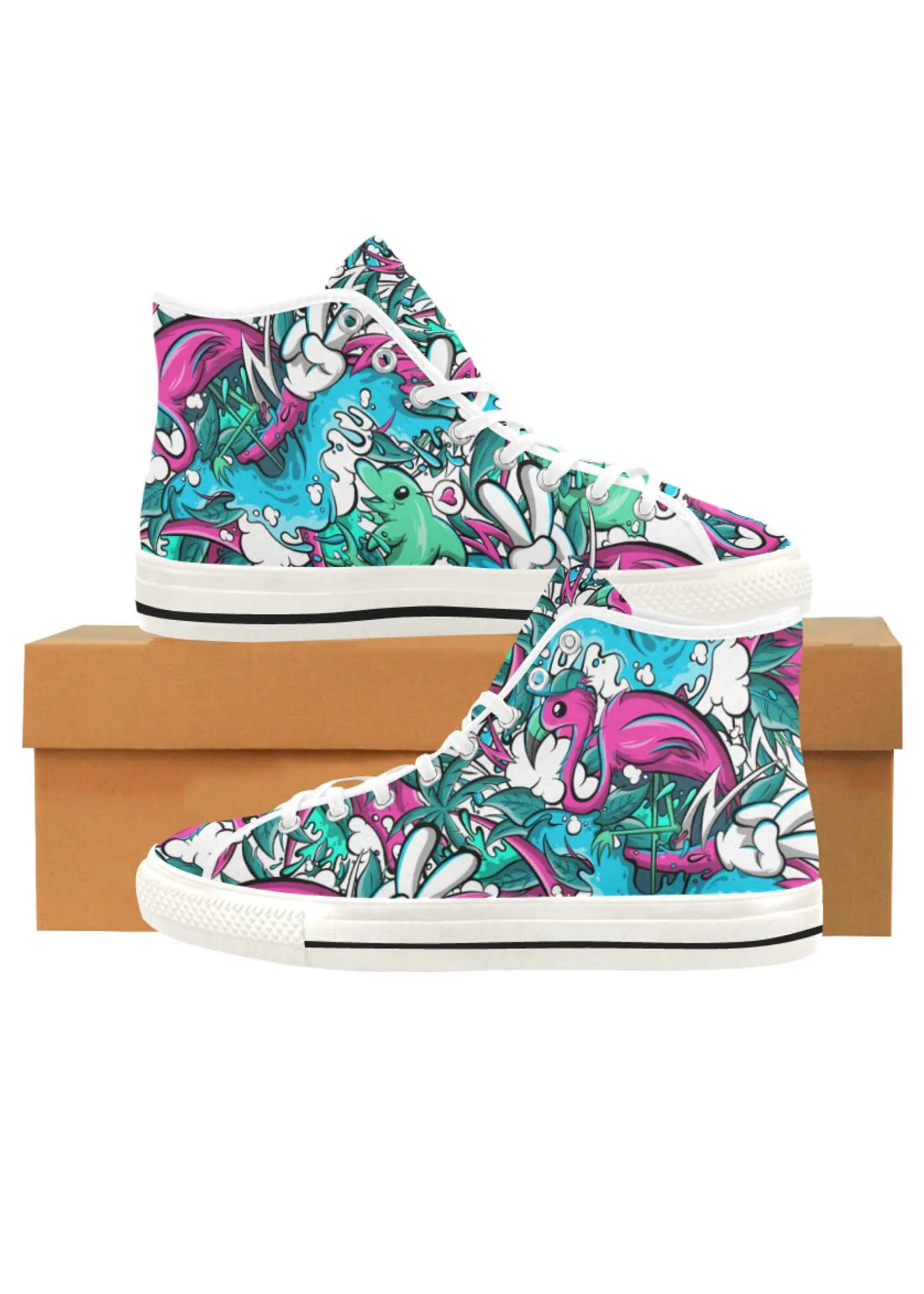 Tropicana Print Men's Canvas High Top Sneaker