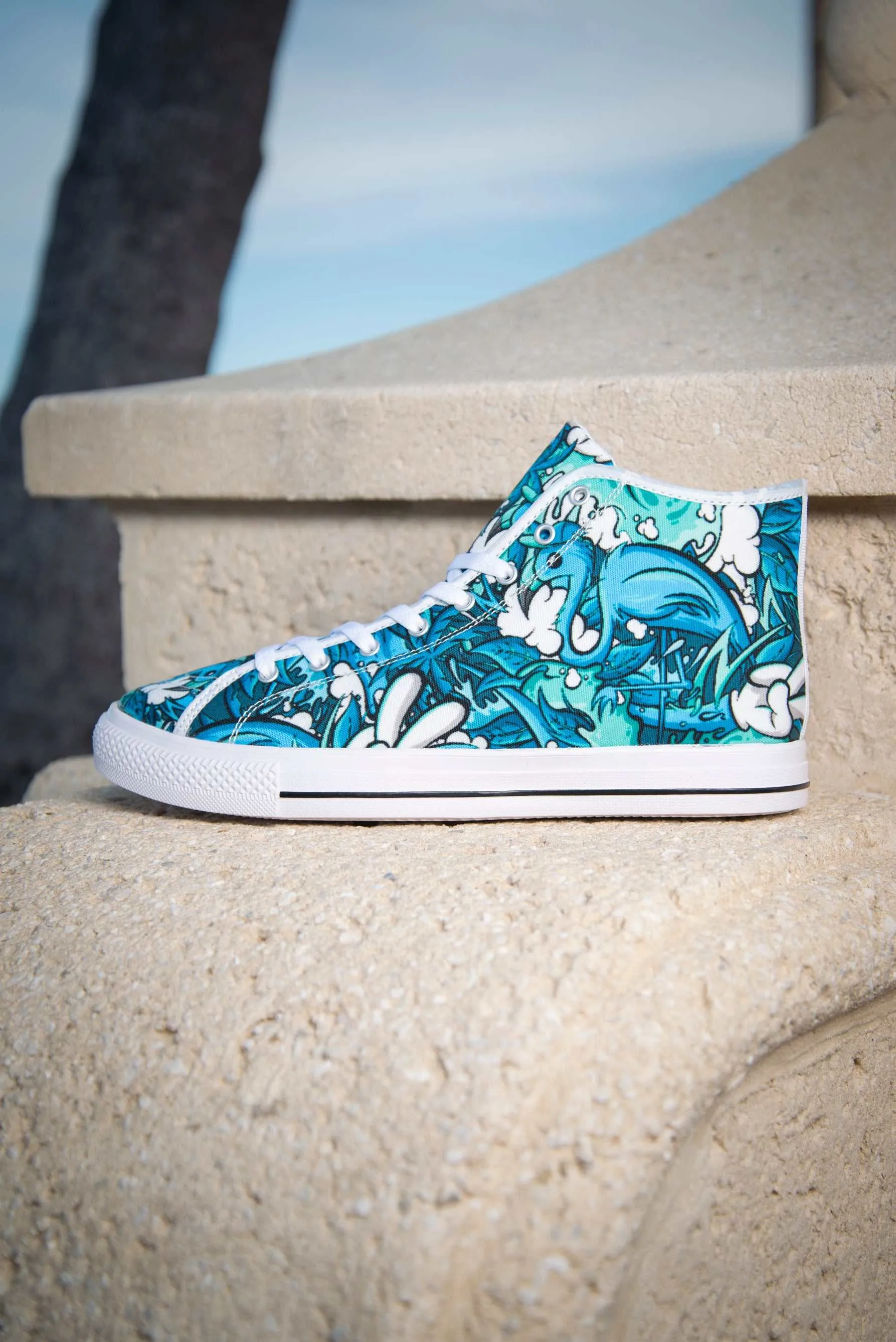 Tropicana Print Men's Canvas High Top Sneaker
