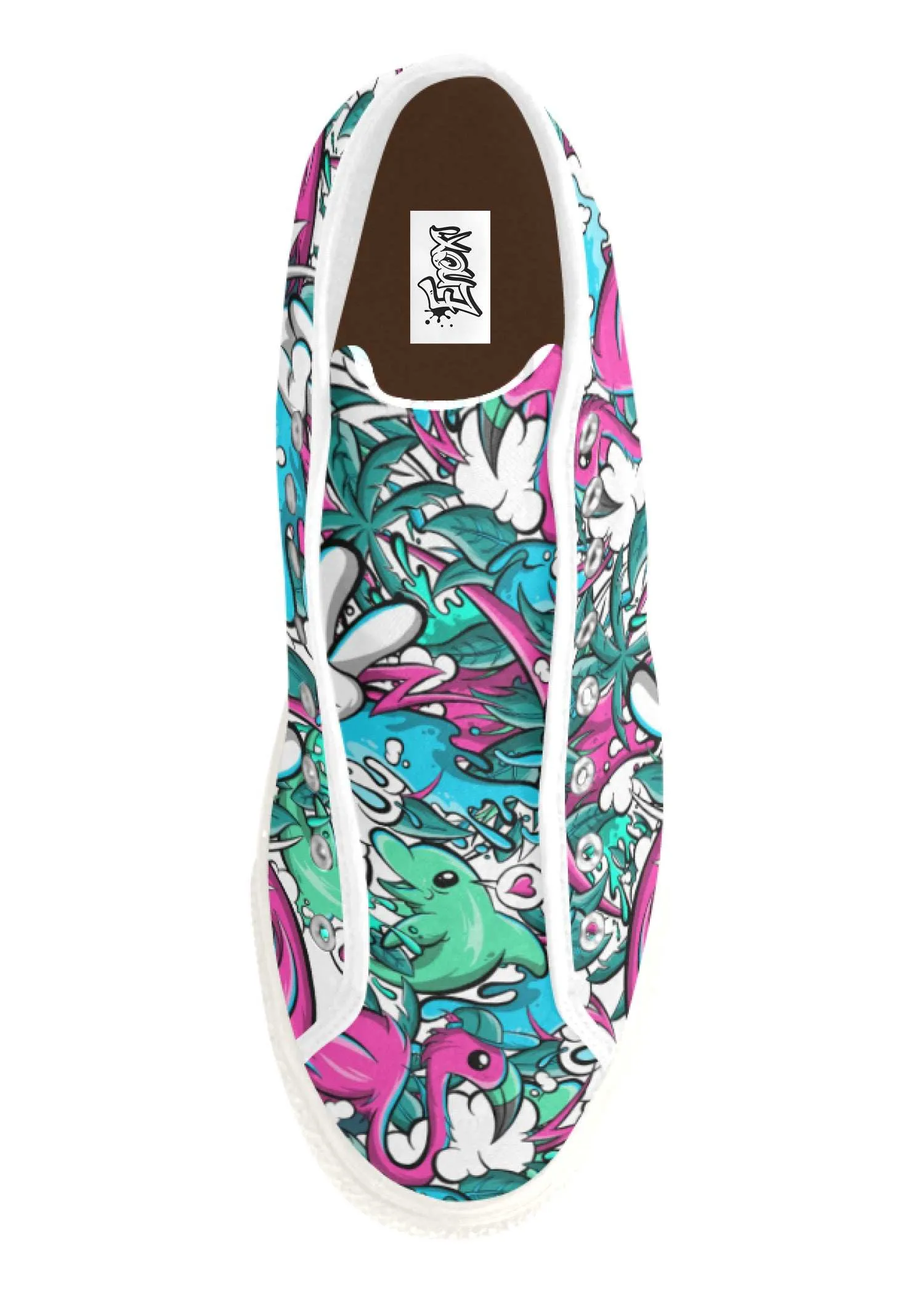 Tropicana Print Men's Canvas High Top Sneaker