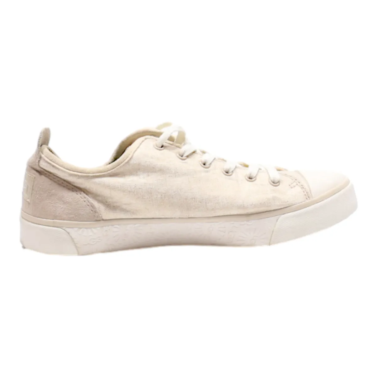 UGG Low Top Trainers Beige Canvas Womens UK 5.5