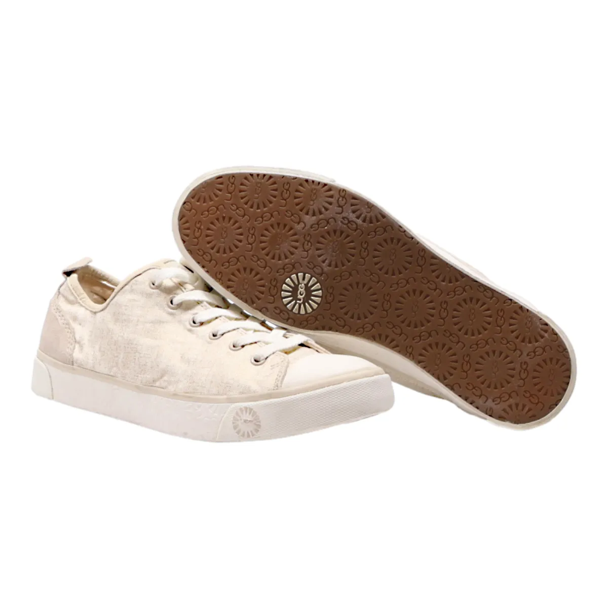 UGG Low Top Trainers Beige Canvas Womens UK 5.5