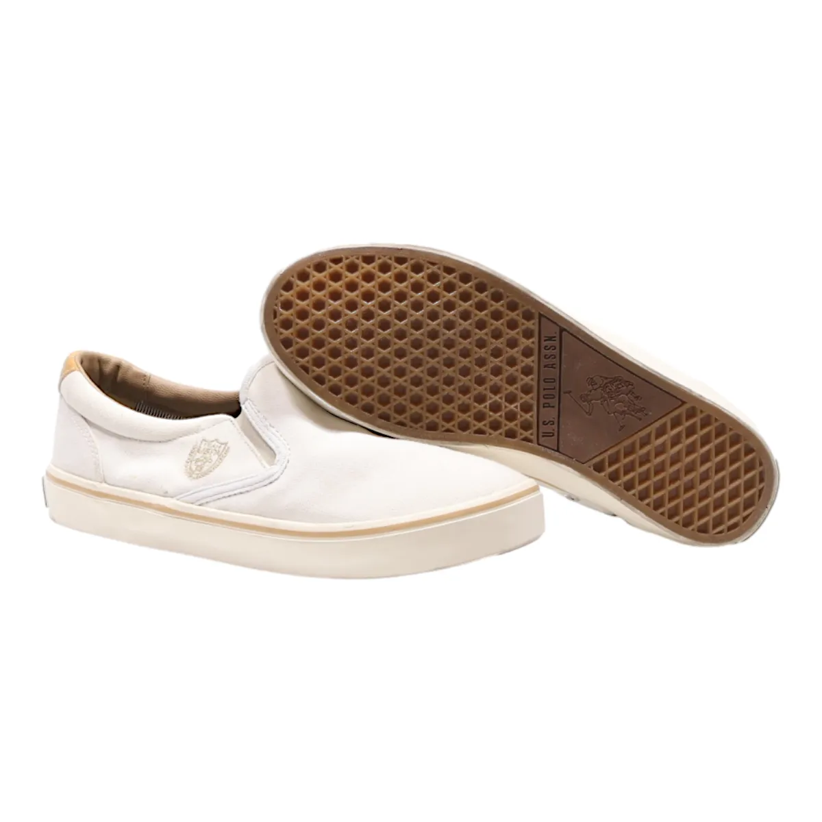 U.S. POLO ASSN Low Top Trainers White Canvas Womens UK 5.5