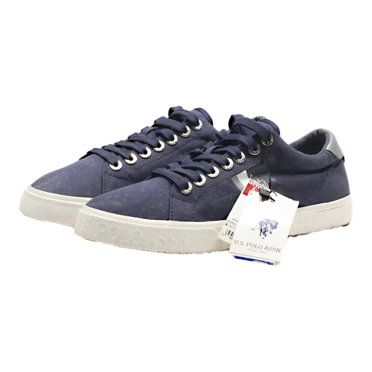 U.S POLO ASSN Sneaker Trainers Blue Canvas Mens UK 7