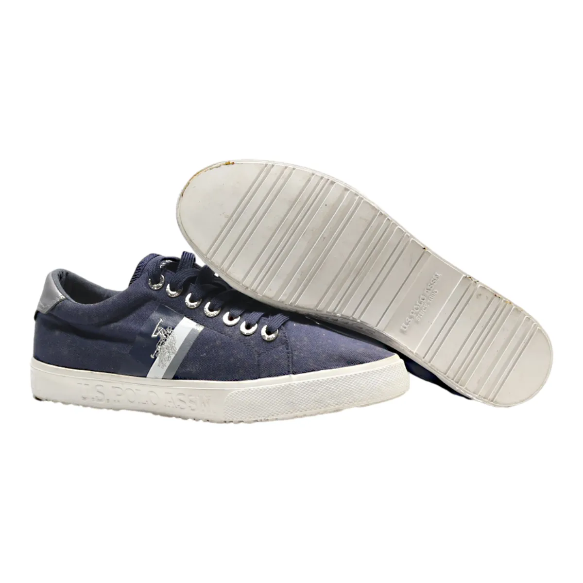 U.S POLO ASSN Sneaker Trainers Blue Canvas Mens UK 7
