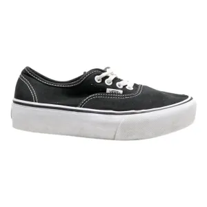VANS Authentic Platform Trainers Black Canvas Womens UK 4
