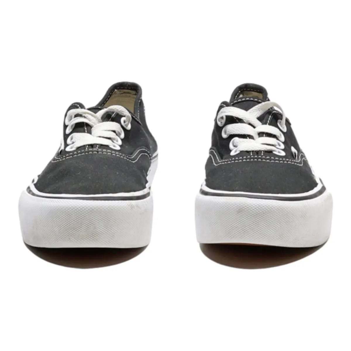 VANS Authentic Platform Trainers Black Canvas Womens UK 4
