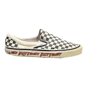 VANS Fast Times Check Sneaker Trainers Black Canvas Mens UK 10