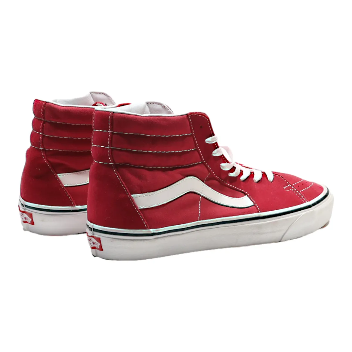 VANS High Top Trainers Red Canvas Womens UK 9.5