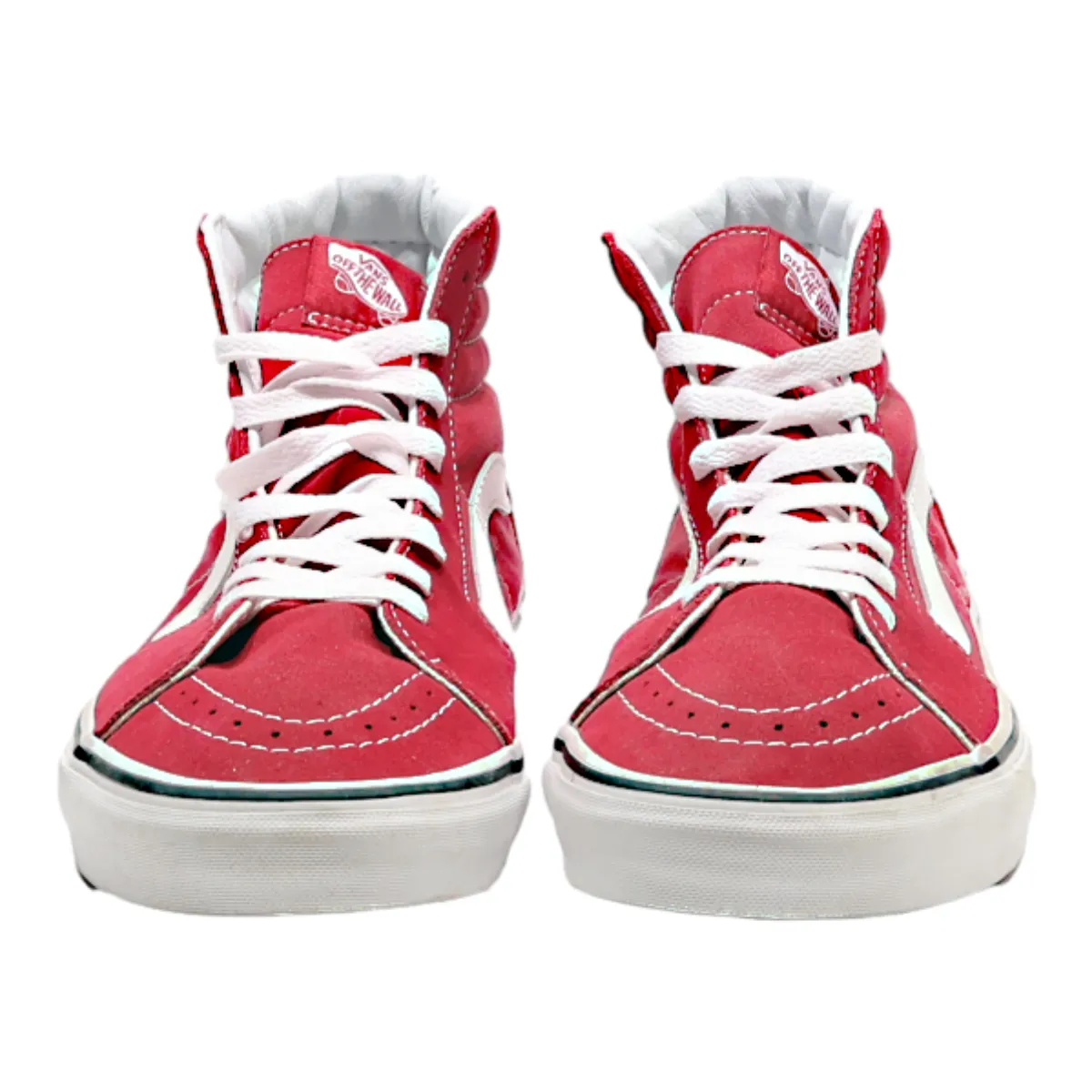 VANS High Top Trainers Red Canvas Womens UK 9.5