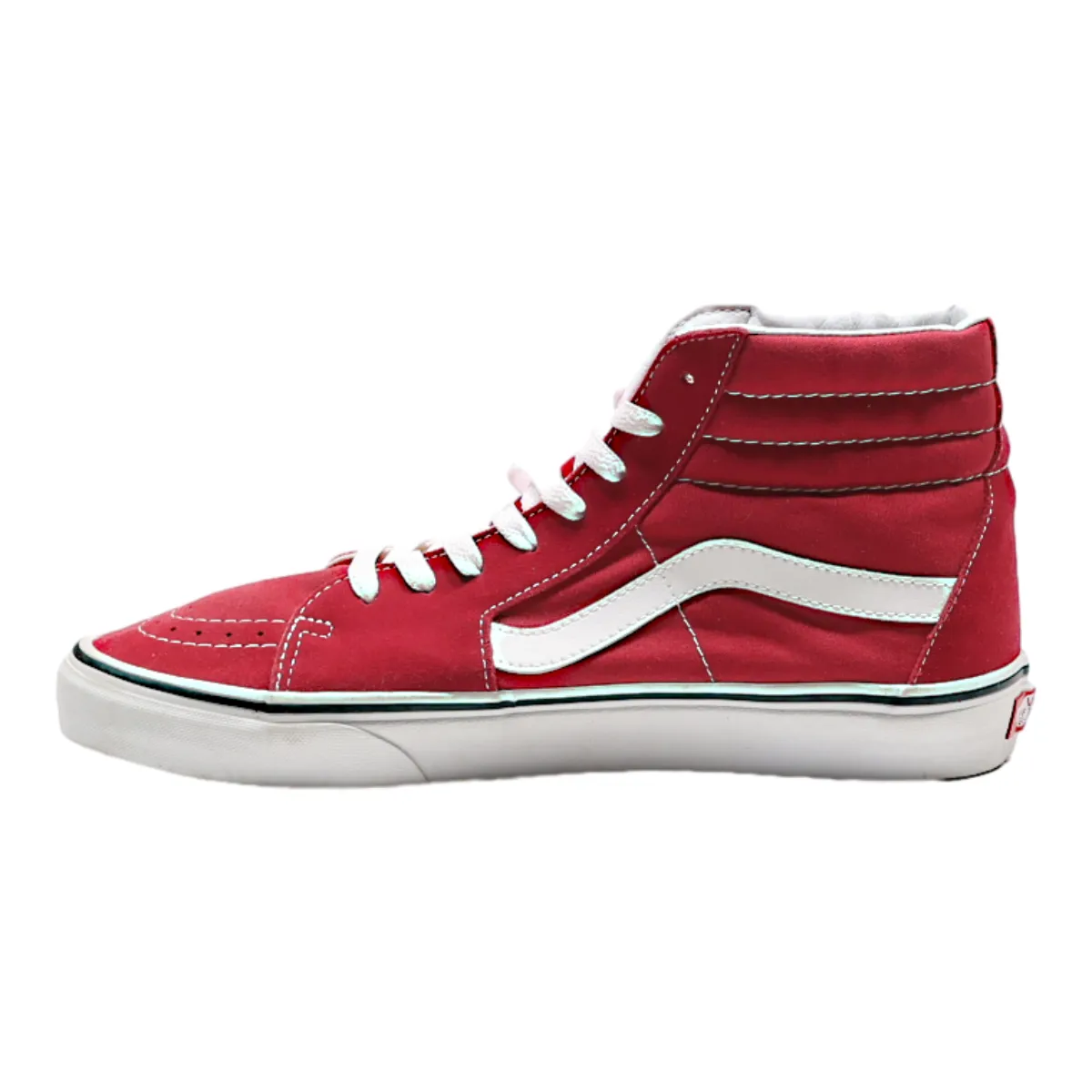 VANS High Top Trainers Red Canvas Womens UK 9.5