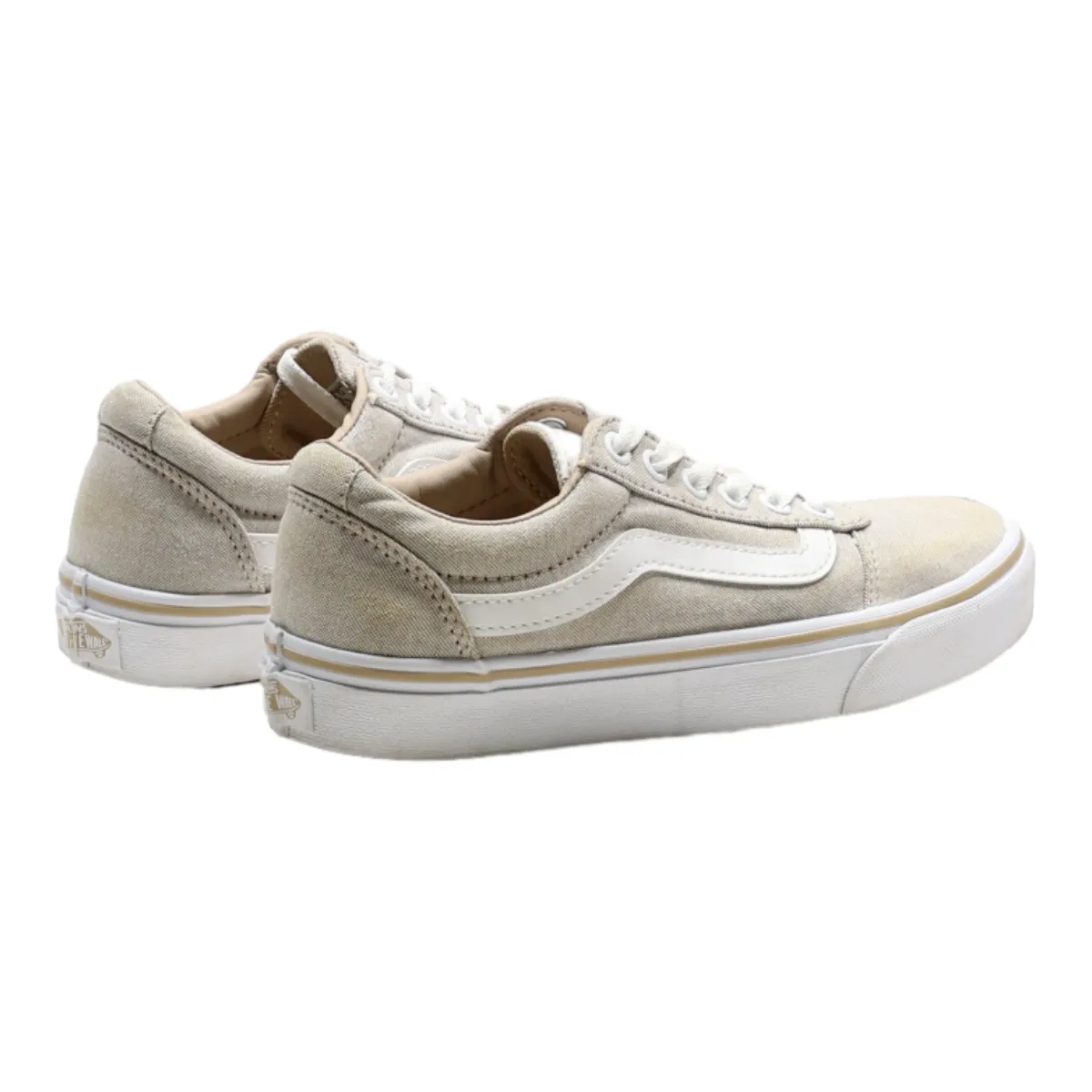 VANS Low Top Trainers Beige Canvas Womens UK 3.5