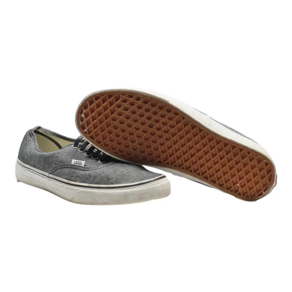 VANS Low Top Trainers Grey Canvas Mens UK 8