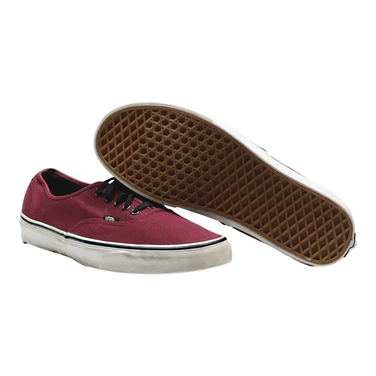 VANS Low Top Trainers Maroon Canvas Mens UK 10.5