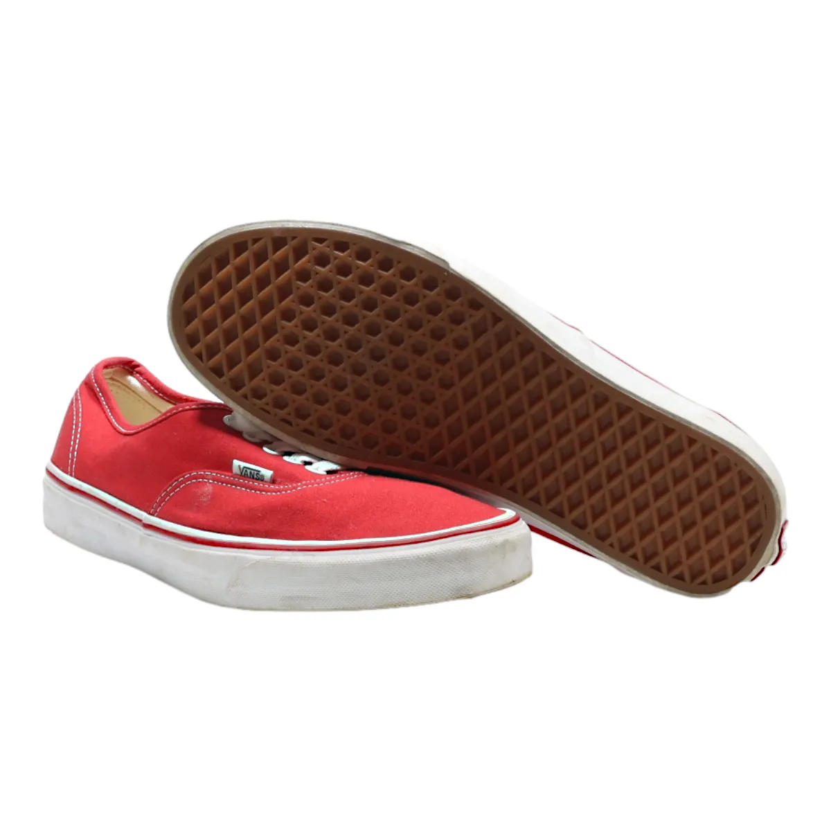VANS Low Top Trainers Red Canvas Mens UK 9