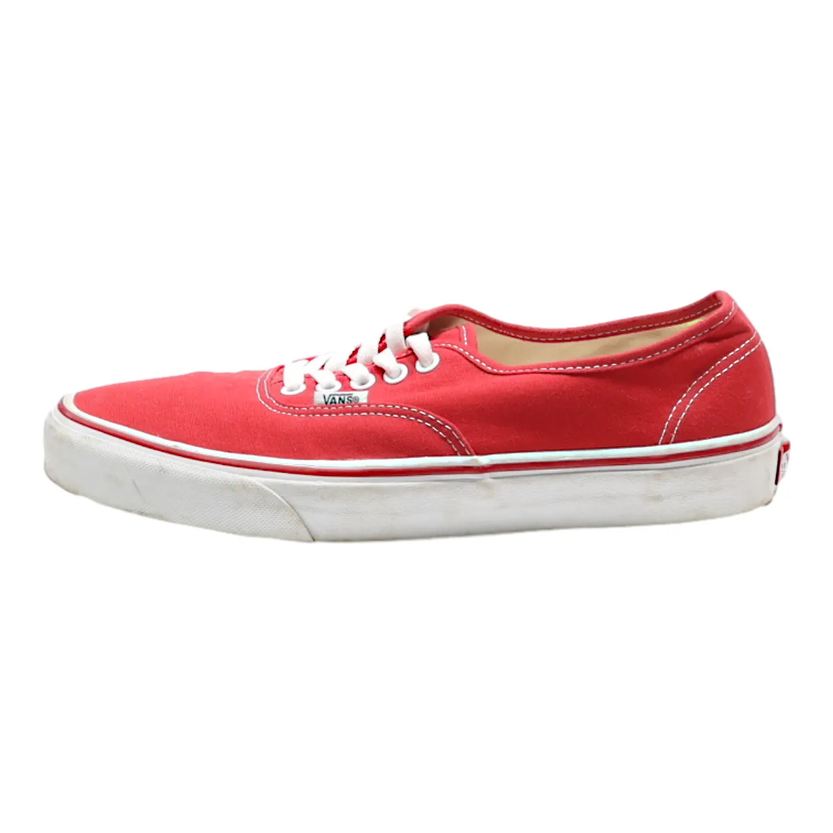 VANS Low Top Trainers Red Canvas Mens UK 9