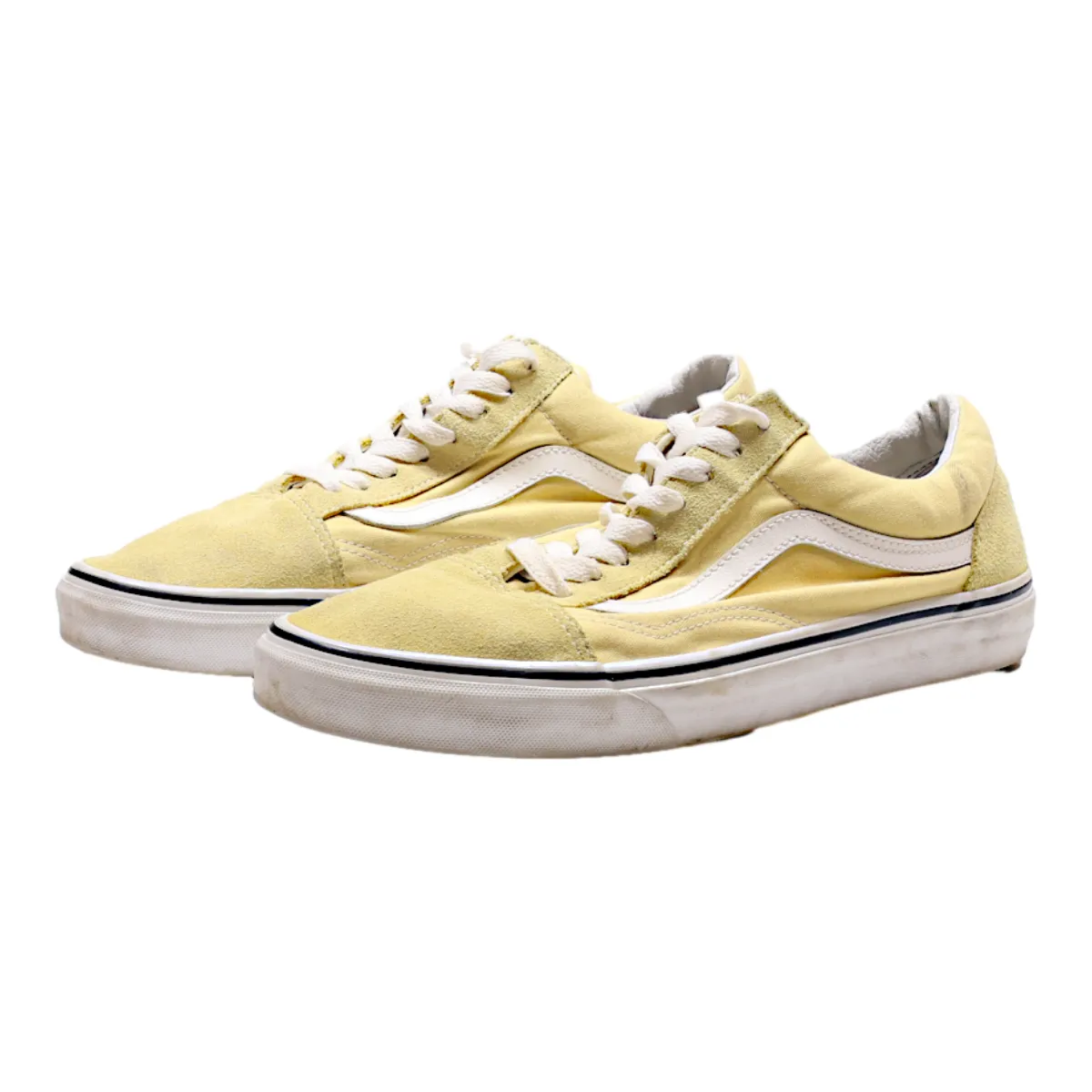 VANS Low Top Trainers Yellow Canvas Mens UK 9