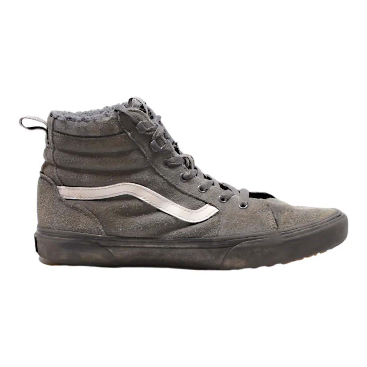VANS Old Skool High Top Trainers Grey Canvas Mens UK 6