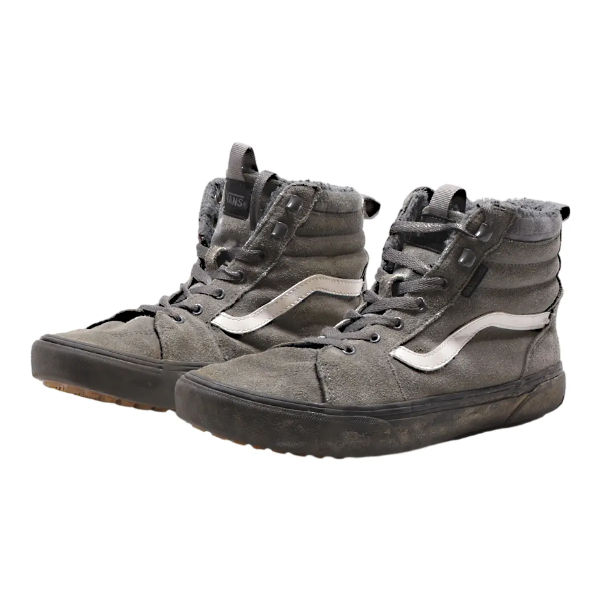 VANS Old Skool High Top Trainers Grey Canvas Mens UK 6