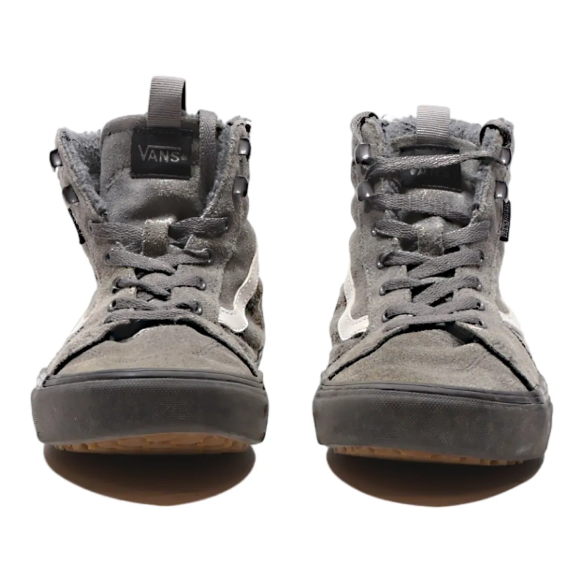 VANS Old Skool High Top Trainers Grey Canvas Mens UK 6