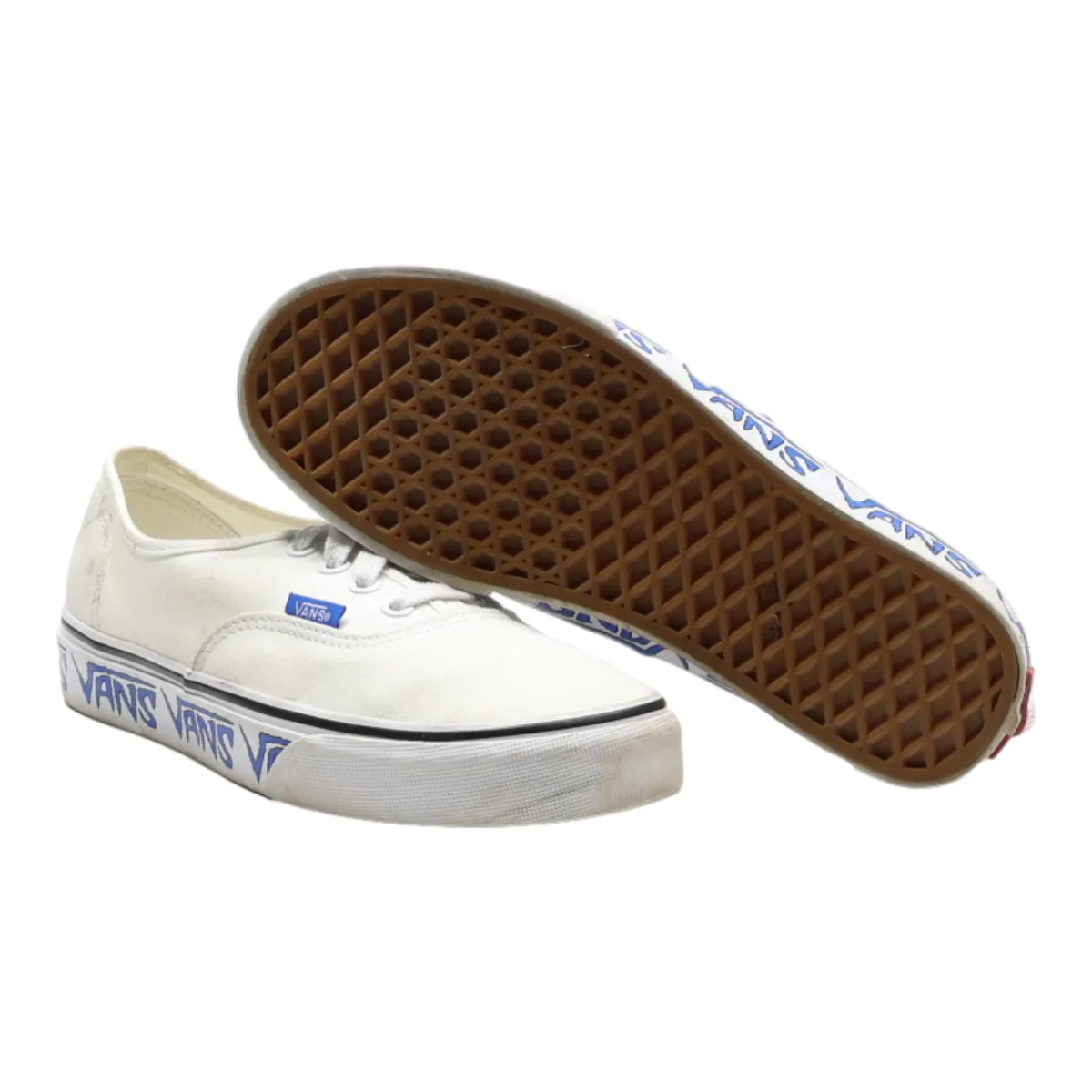 VANS Old Skool Low Top Trainers White Canvas Mens UK 5