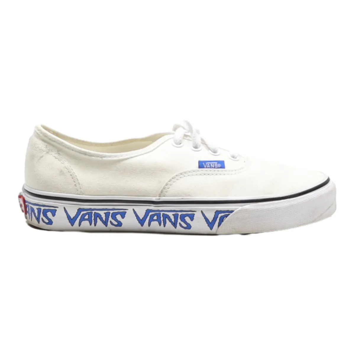 VANS Old Skool Low Top Trainers White Canvas Mens UK 5