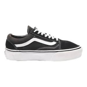 VANS Old Skool Platform Trainers Black Canvas Womens UK 5