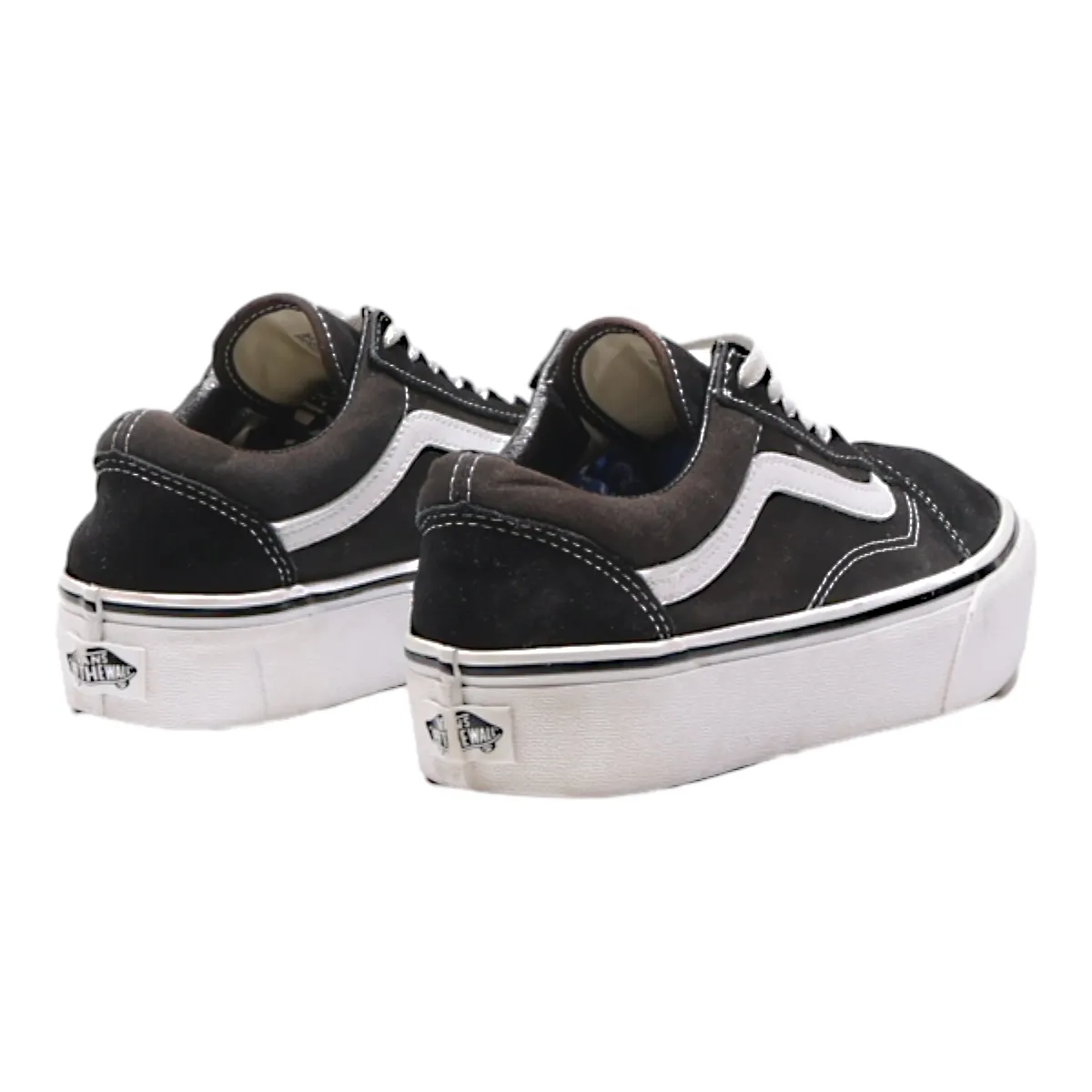 VANS Old Skool Platform Trainers Black Canvas Womens UK 5