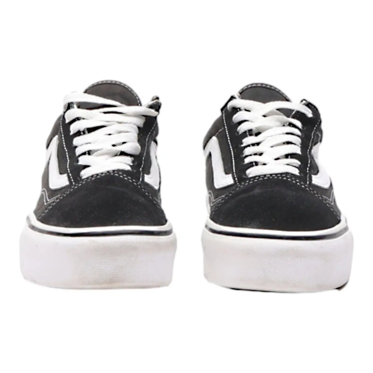 VANS Old Skool Platform Trainers Black Canvas Womens UK 5