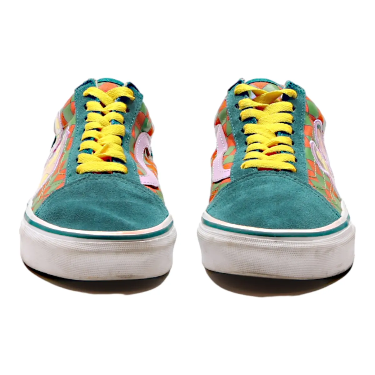 VANS Old Skool Simpsons Low Top Trainers Green Canvas Mens UK 5.5