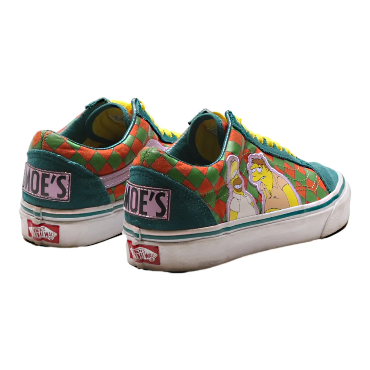 VANS Old Skool Simpsons Low Top Trainers Green Canvas Mens UK 5.5