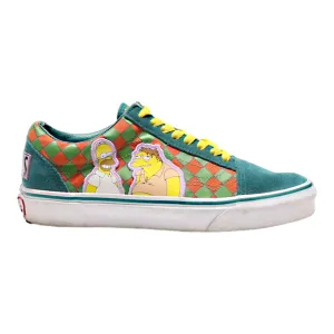 VANS Old Skool Simpsons Low Top Trainers Green Canvas Mens UK 5.5
