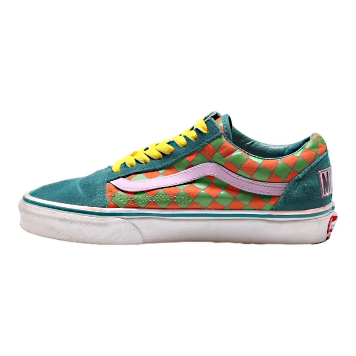 VANS Old Skool Simpsons Low Top Trainers Green Canvas Mens UK 5.5