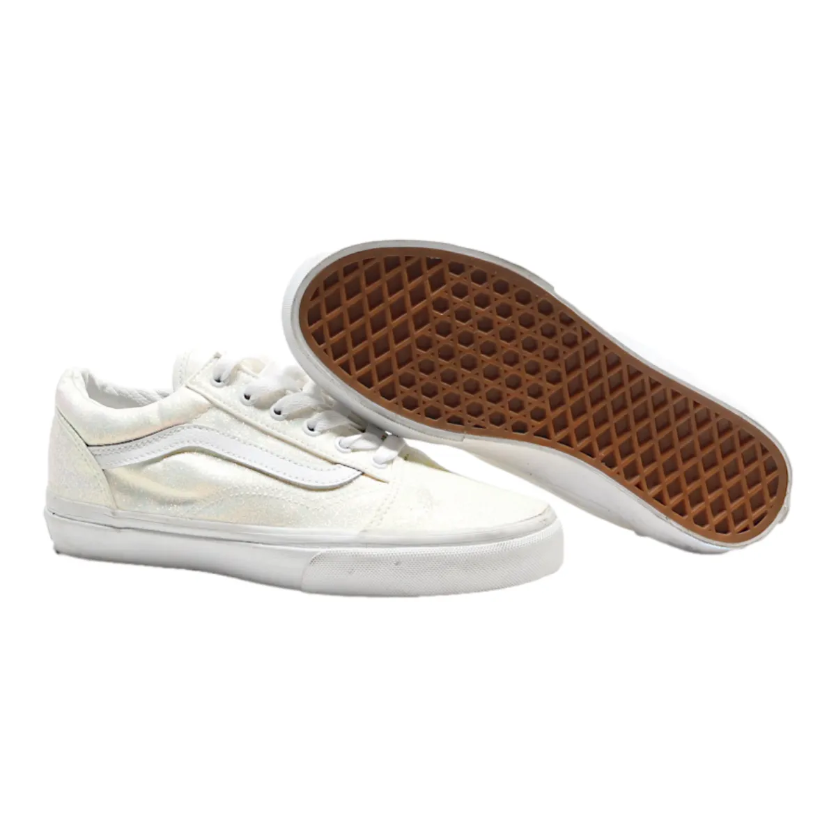 VANS Sneaker Trainers White Canvas Girls UK 3.5