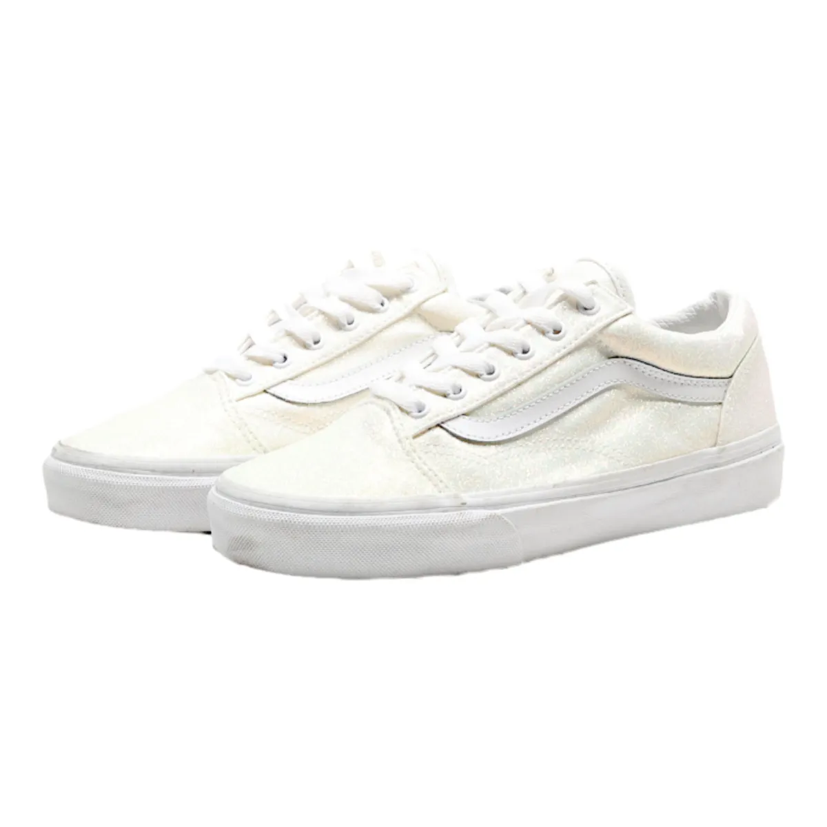 VANS Sneaker Trainers White Canvas Girls UK 3.5