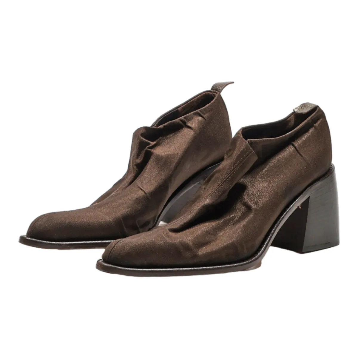 VIA SPIGA Ankle Boots Brown Canvas Womens UK 7.5