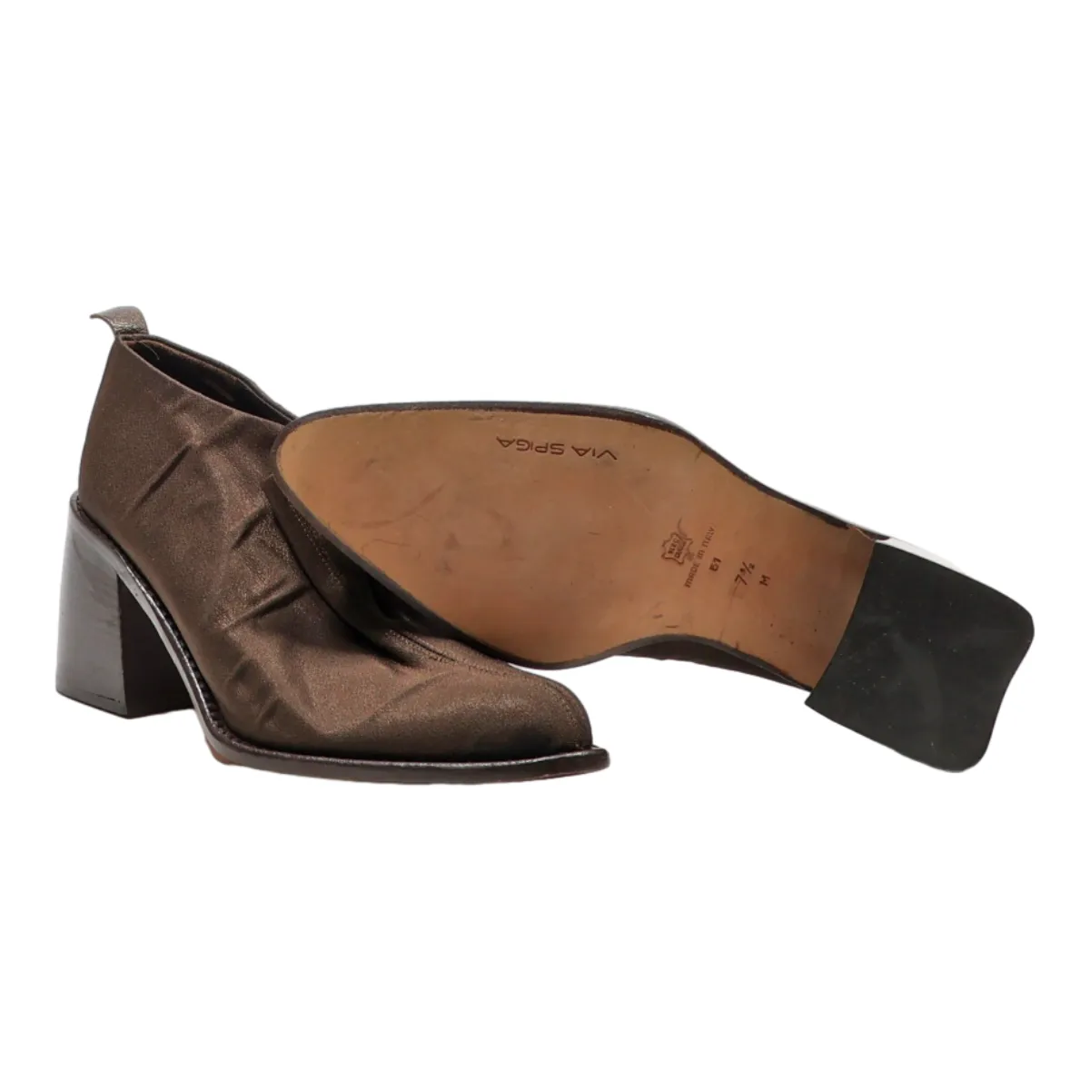 VIA SPIGA Ankle Boots Brown Canvas Womens UK 7.5