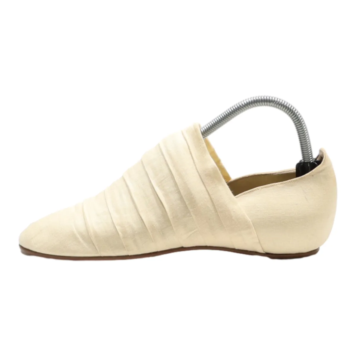 WALTER STEIGER Loafer Shoes Cream Canvas Womens UK 5.5